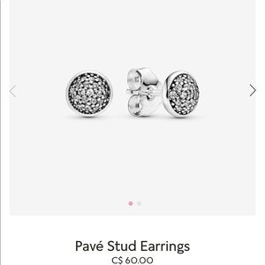 Pandora silver pave stud earrings